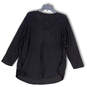 NWT Womens Lace Black Long Sleeve Stretch Pullover Blouse Top Size 1X image number 2