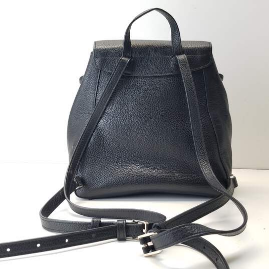 Kate Spade Leila Black Leather Flap Zip Small Backpack Bag image number 4