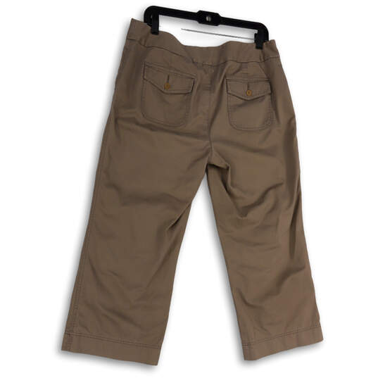 Womens Beige Flat Front Pockets Straight Leg Vision Fit Capri Pants Size 12 image number 2