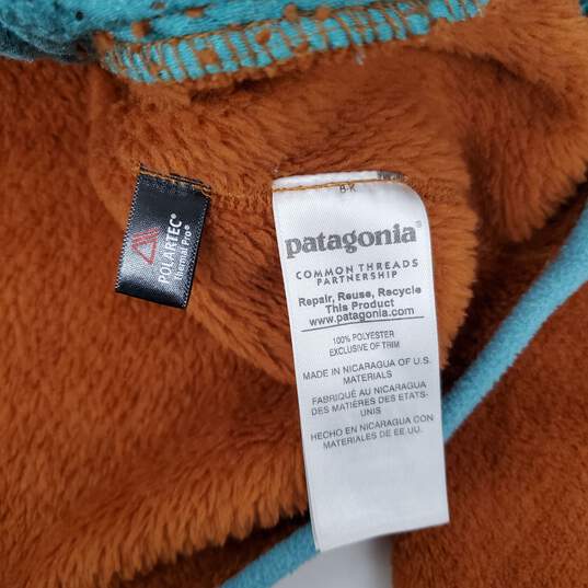 Patagonia WM's Brown & Teal Fleece Polartec Thermal Pro Snap Button Pullover Size S image number 3