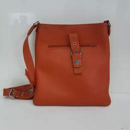 Renouard Pebbled Orange Leather Crossbody Bag alternative image