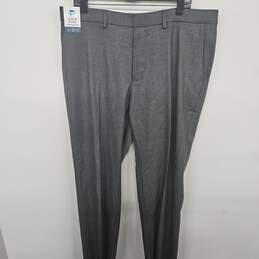 Grey Straight FIt Premium Dress Pants