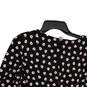 Womens Black White Floral Long Bell Sleeve Back Zip A-Line Dress Size 8 image number 3