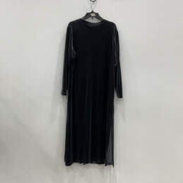 Womens Gray Long Sleeve V-Neck Velvet Button Front Maxi Dress Size 18W alternative image