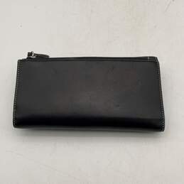 Coach Womens Black Silver Leather Card Slots Flap Magnetic Trifold Wallet alternative image