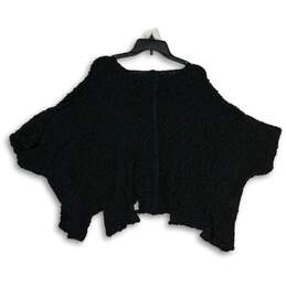 NWT B&K Moda Womens Black Knitted Asymmetrical Hem Pullover Sweater One Size alternative image