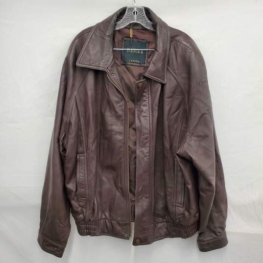 Danier MN's Genuine Leather Brown Bomber Jacket Size XL image number 1
