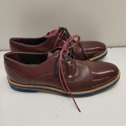 Ted Baker Leather Oxford Shoes Burgundy 8 image number 3
