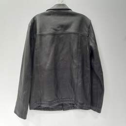 Calvin Klien Men's Black Leather Full Zip Jacket Size S alternative image