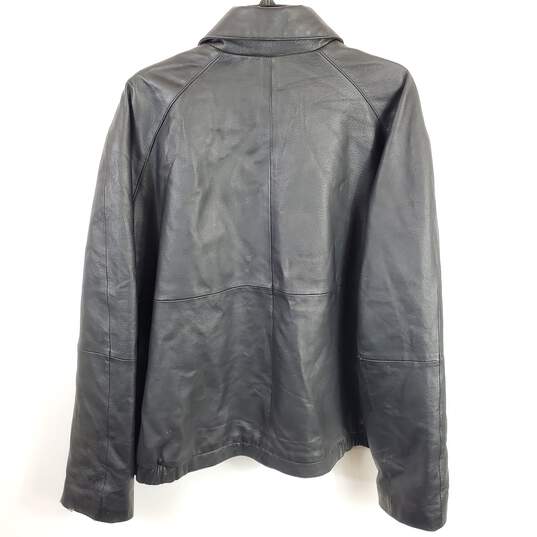 Covington Men Black Leather Jacket XXL image number 2