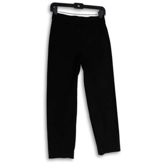 Womens Black Flat Front Slash Pocket Straight Leg Dress Pants Size 00 image number 1
