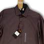 NWT Mens Brown Long Sleeve Spread Collar Button-Up Shirt Size Medium image number 3