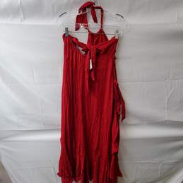 Free People Red Sleeveless Wrap Around Maxi Dress Size S alternative image