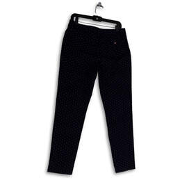 Womens Blue Dotted Flat Front Skinny Leg Pull-On Ankle Pants Size 6 alternative image