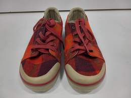 Women's Red Plaid Sneakers Size 9.5