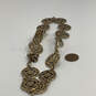 Designer Lucky Brand Gold-Tone Linked Disk Classic Statement Necklace image number 3