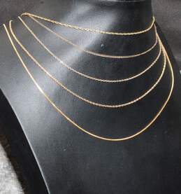 Assortment of 5 Vermeil Necklace Chains - 9.09g