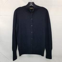 Loro Piana Baby Cashmere Navy Blue Button Up Sweater Size 44
