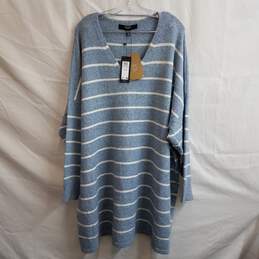 Vero Moda blue white striped v neck knit tunic sweater 4X plus nwt