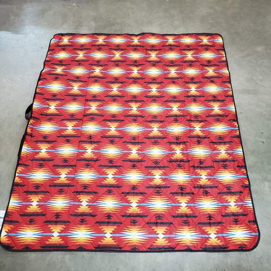 Pendleton Outdoor Packable Blanket 60"x72" in Southwestern Red Orange Print image number 1