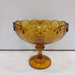Vintage Indiana Amber Glass Candy Bowl