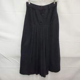 VTG Sport Max WM's 100% Virgin Wool Charcoal Gray Long Flannel Skirt Size 10