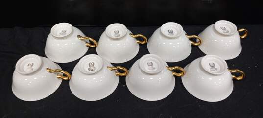 Bundle of 8 Lenox Ceramic White and Gold Tone Tea Cups image number 3