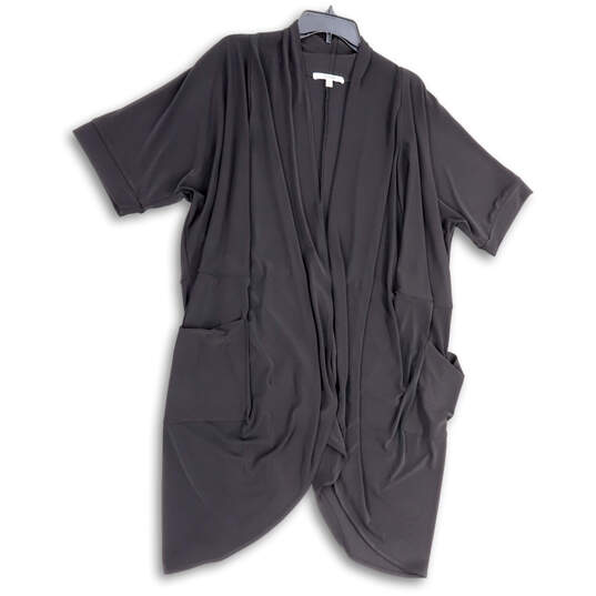 Womens Black Regular Fit Pockets Open Front Long Sleeve Cardigan Size 14 image number 1