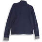 Mens Blue Long Sleeve Mock Neck Button Front Pullover Sweater Size Small image number 4