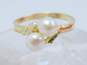 14K Yellow Gold Pearl Toi Et Moi Ring 1.7g image number 2