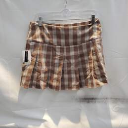 BP Ivory Brown Ian Plaid Skirt NWT Size M alternative image