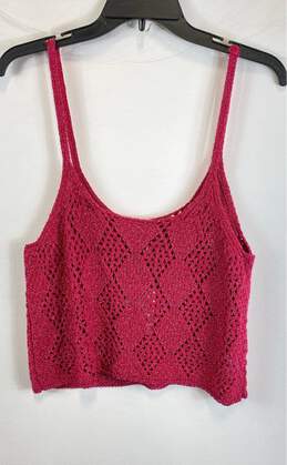 NWT Free People Womens Pink Knitted Sleeveless Cropped Tank Top Size Large