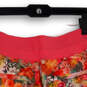 Womens Pink Orange Floral Elastic Waist Slash Pocket Athletic Shorts Size 4 image number 4