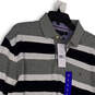 NWT Mens Multicolor Striped Long Sleeve Spread Collar Polo Shirt Size L image number 3