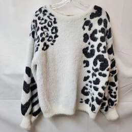 Vince Camuto Pullover Sweater Jacket Leopard Print Women's Sized M