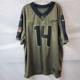NFL Team Seahawks Army Green Jersey Metcalf Size XXL