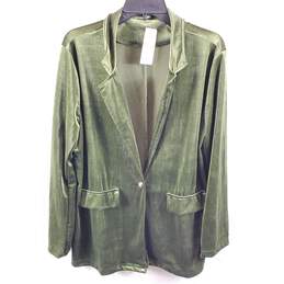 Futurino Women Olive Green Velvet Blazer XL NWT