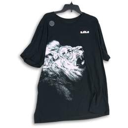 Nike Mens Black Dri-Fit Graphic Print Short Sleeve Pullover T-Shirt Size XXL