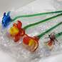 VTG. Set Of 4 Blown Glass Multi-Color Flowers Approx. 19 In. L image number 2
