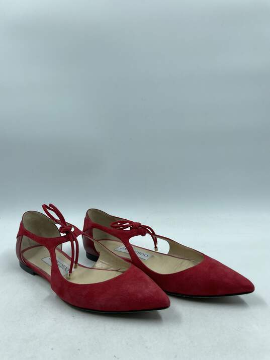 Jimmy Choo Red Pointed Flats W 5 COA image number 3