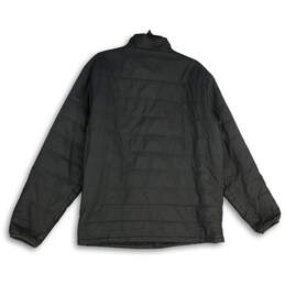Mens Black Mock Neck Long Sleeve Full-Zip Puffer Jacket Size Large alternative image