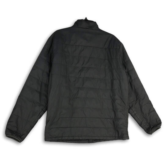 Mens Black Mock Neck Long Sleeve Full-Zip Puffer Jacket Size Large image number 2