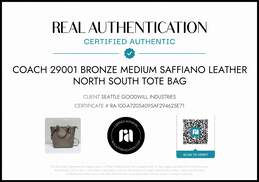 Coach Bronze Saffiano Leather Medium North South Tote Crossbody Bag 29001 w/COA alternative image