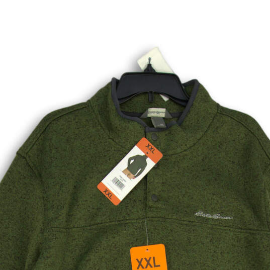 NWT Mens Green Fleece Long Sleeve Mock Neck Pullover Jacket Size XXL image number 3