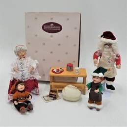 Ashton Drake Galleries Santa & Mrs Claus W/ 2 Little Boys Christmas Dolls Figurines In Box