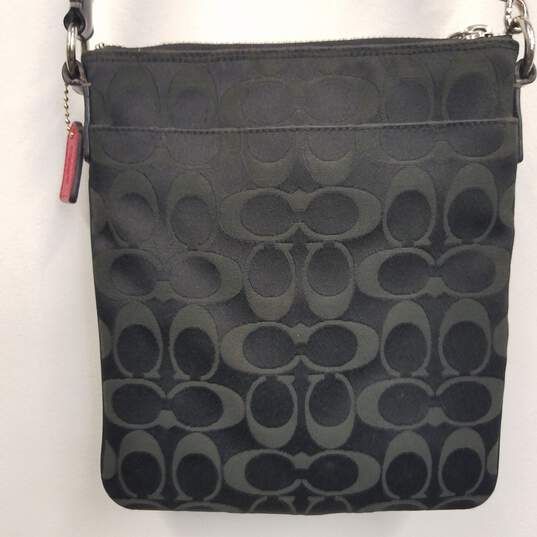 COACH Signature Canvas Black Shoulder Bag Handbag