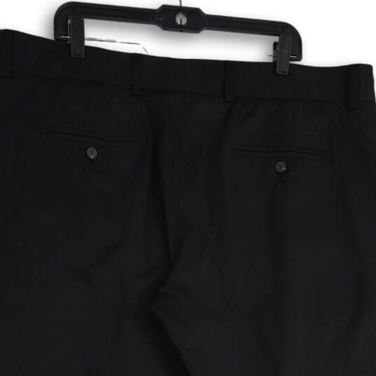 Mens Black Flat Front Slash Pocket Straight Leg Chino Pants Size 42X30 image number 4