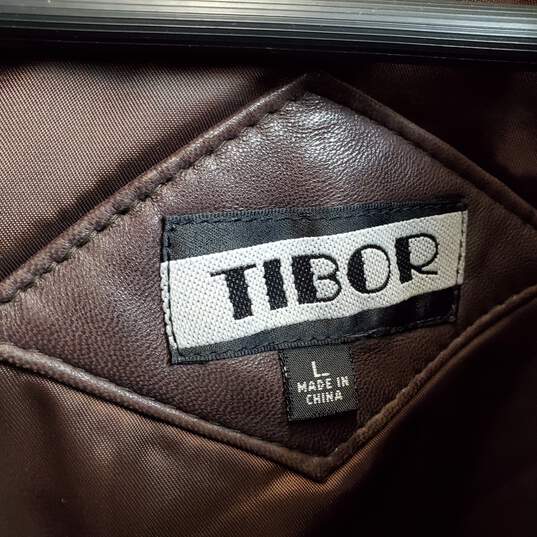 Womens Tibor Leather Jacket Sz L image number 3