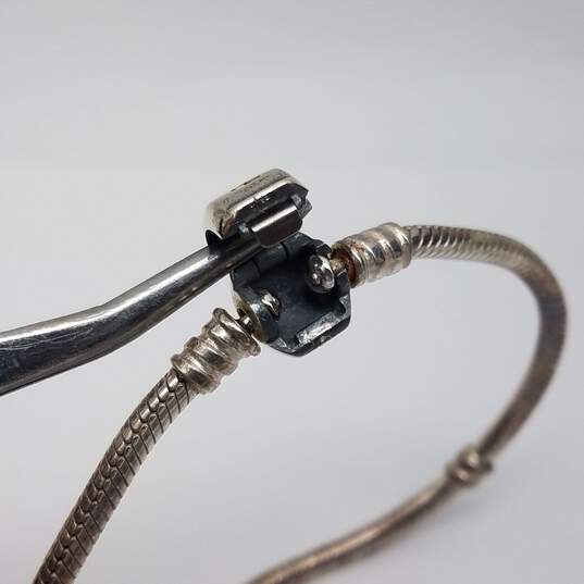 Pandora Sterling Silver 1 Mini Graduation Charm on 7" Bracelet 15.9g image number 5
