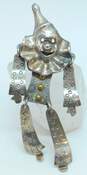 Taxco Mexico 925 & Brass Accented Happy Clown Articulated Statement Brooch 23.3g image number 1